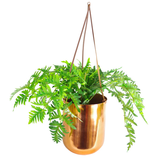 Leaf Copper Hanging Planter 18 x 22cm – image 2