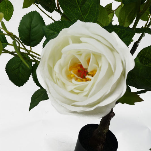 70cm White Camellia Rose Plant Artificial – image 3