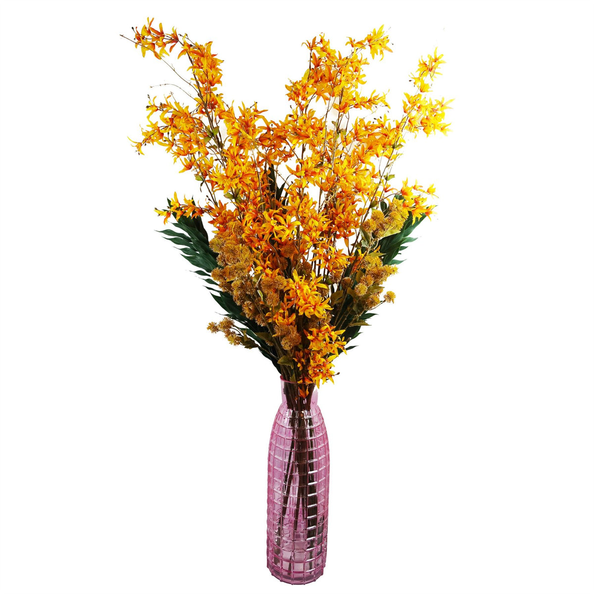 6x 130cm Yellow Blossom Floral Spray Artificial