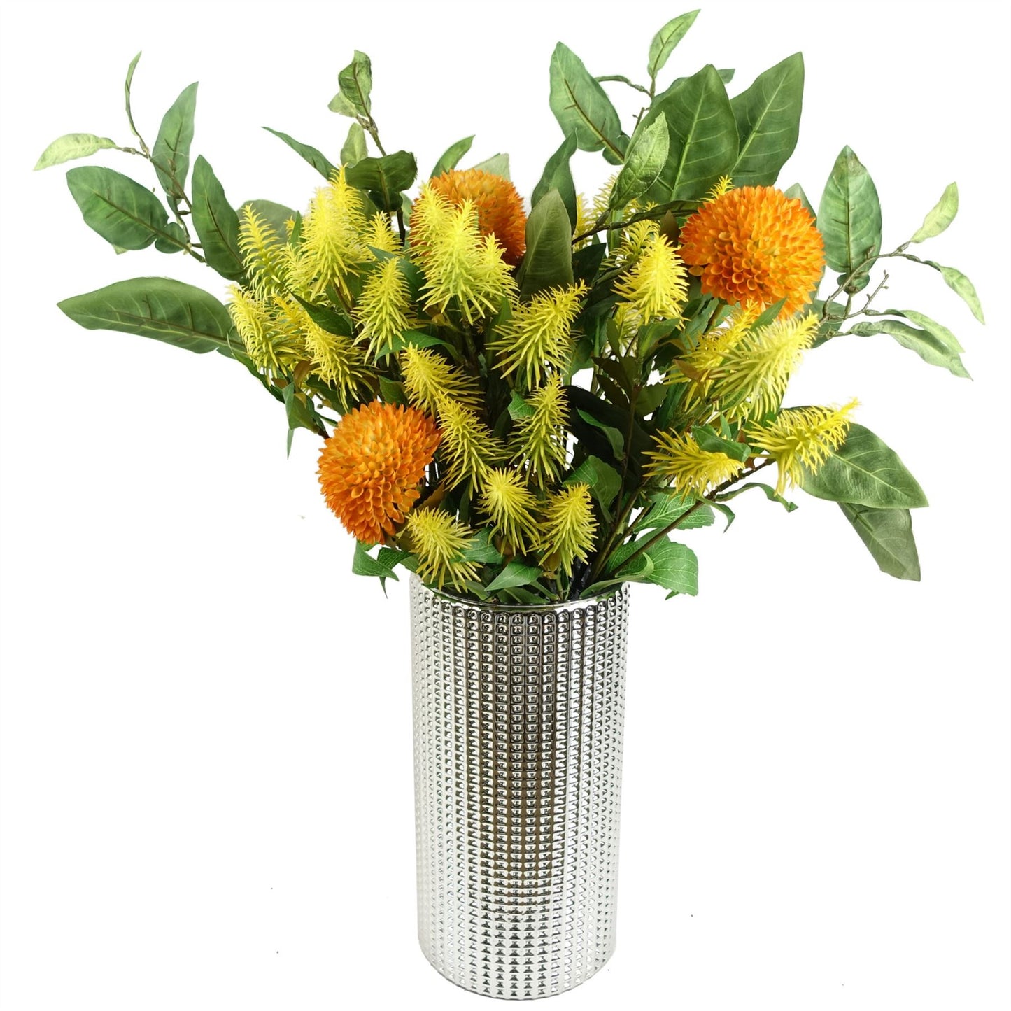 55cm Artificial Callistemon Pallidus Yellow Bottle Brush Stem
