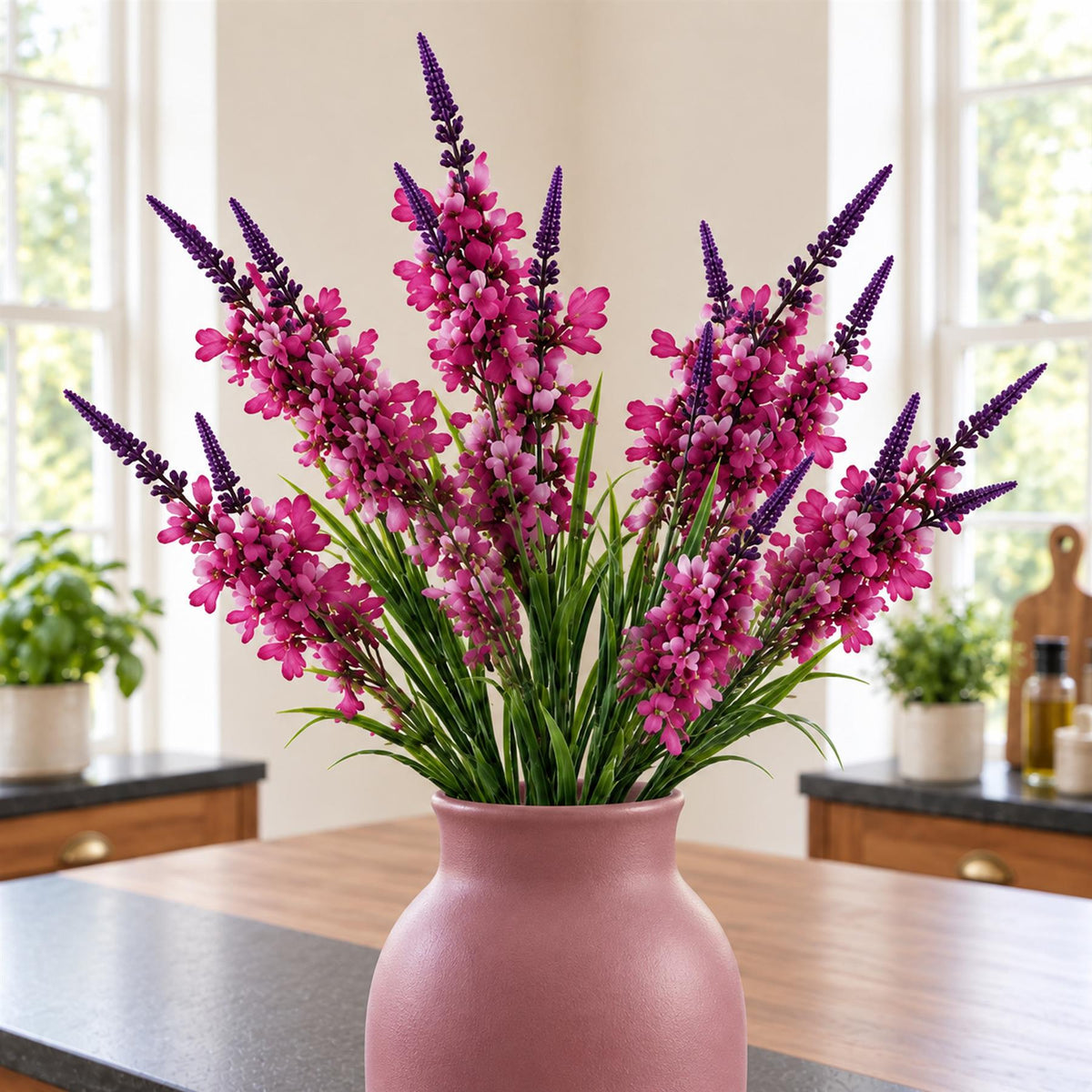 Pack of 6 x 80cm Dark Pink Larkspur Artifical Stem