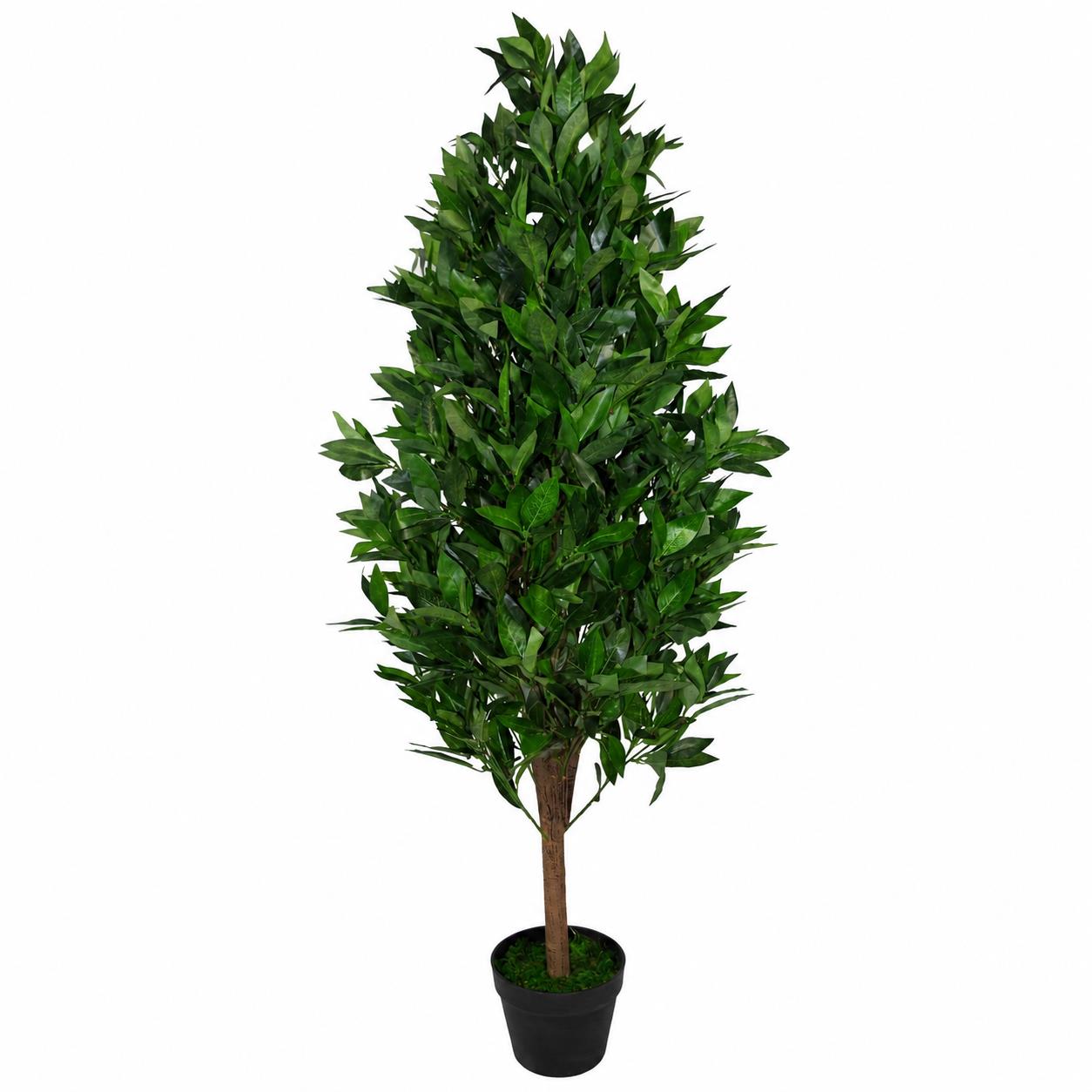 Pair of 120cm Artificial Topiary Bay Trees Pyramid Cones Extra Large
