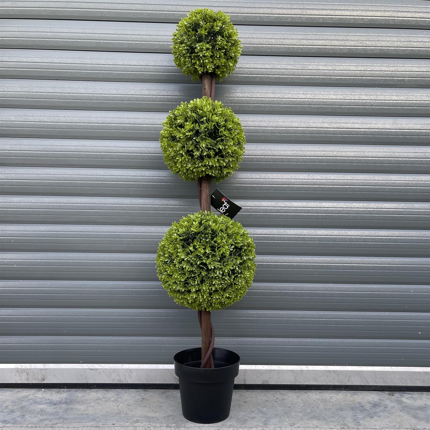 120cm Artificial Green Triple Ball Topiary Tree