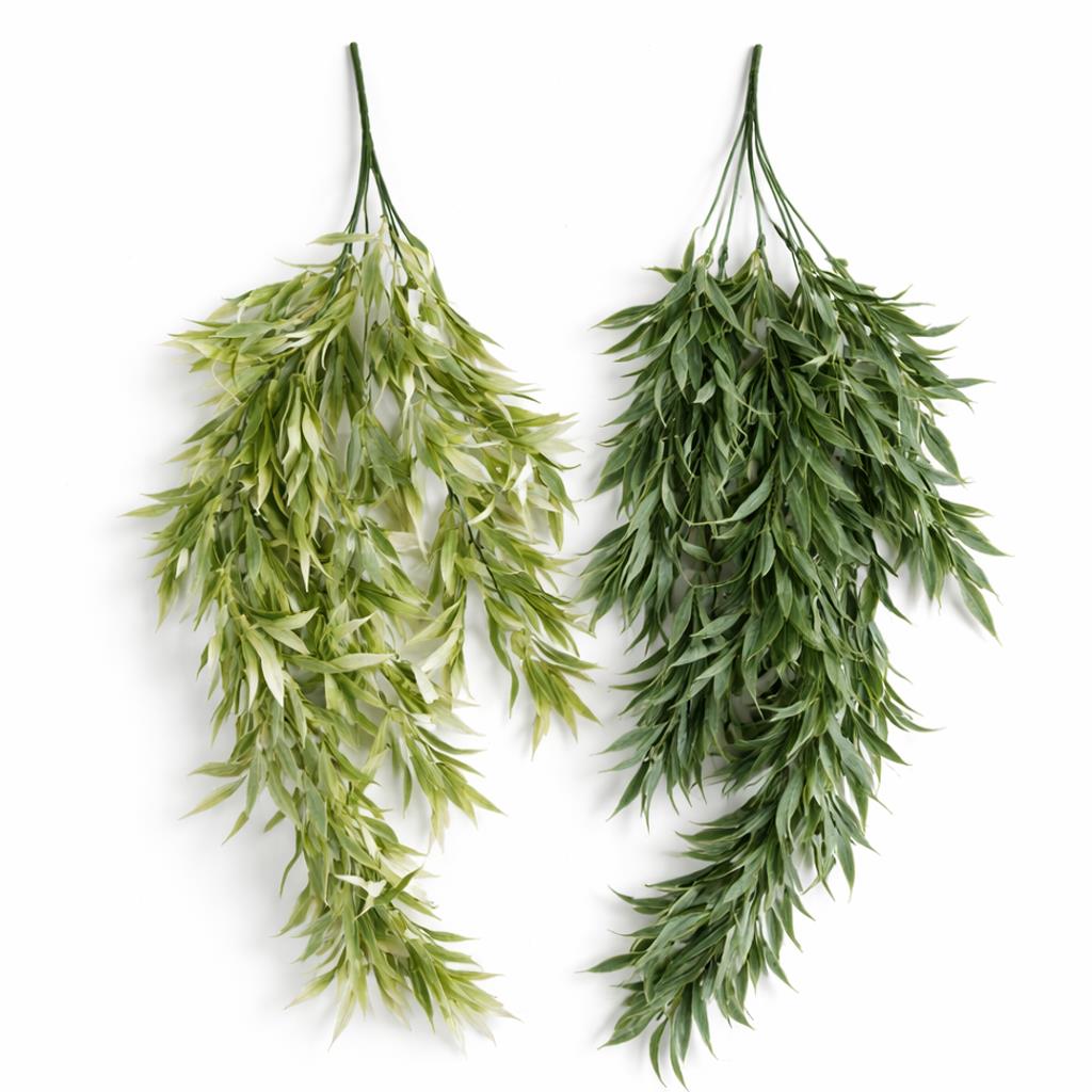 80cm Artificial Italian Ruscus Hanging Plant with Foliage Light Green