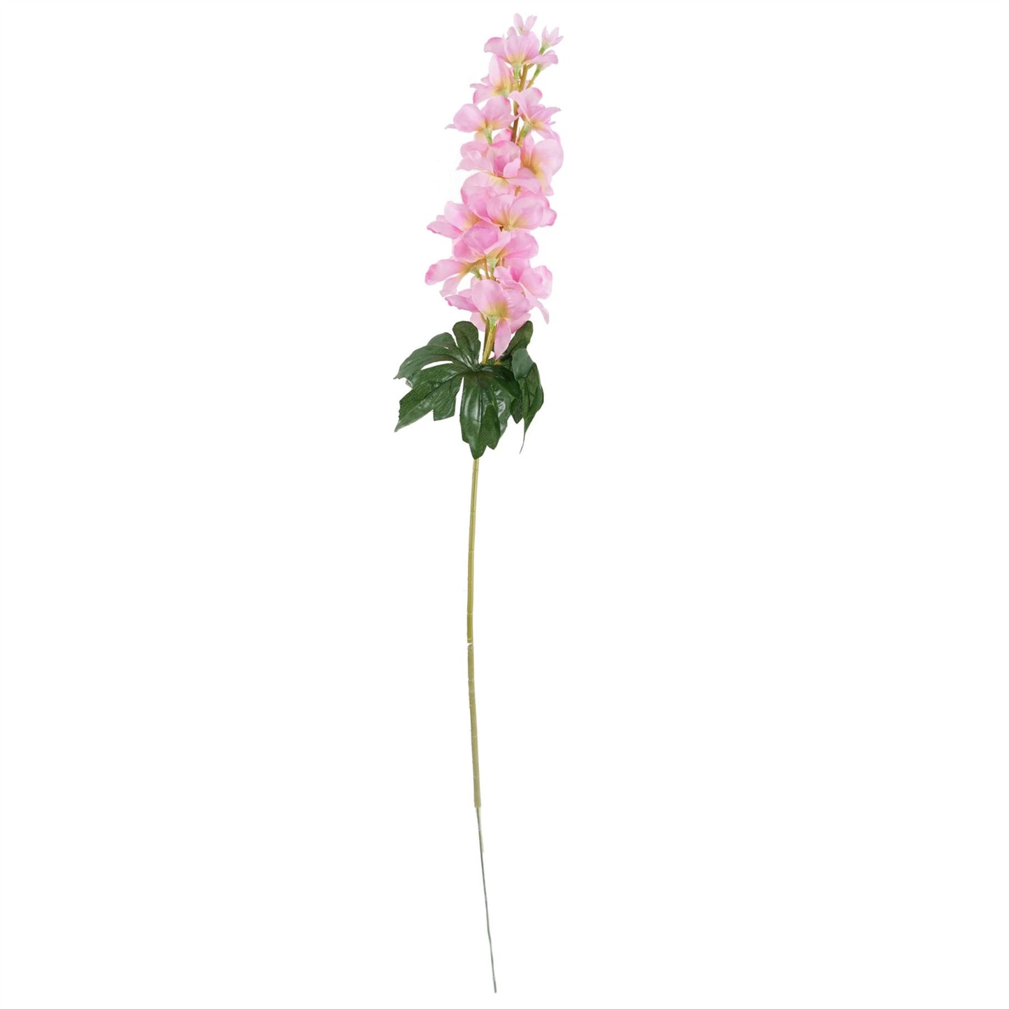 60cm Artificial Pink Delphinium Tropical with Glass Vase