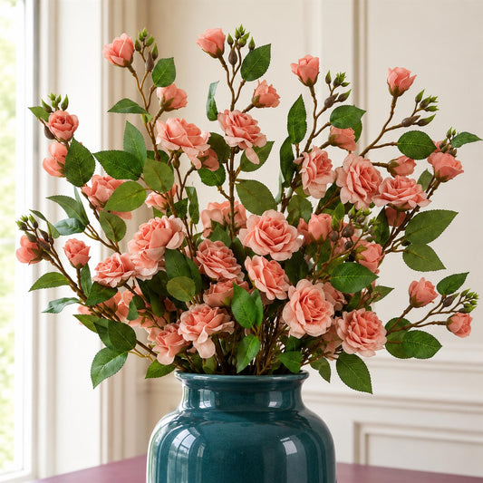 Pack of 6 x 90cm Artificial Pink Rose Stem