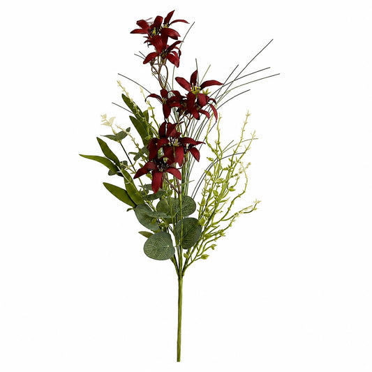 50cm Artificial Burgundy Lily Wildflower Bouquet