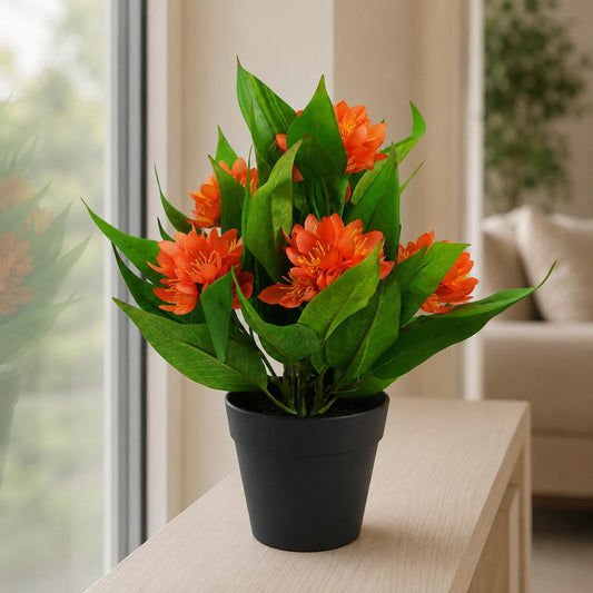 18cm Artificial Freesia Plant Orange Flowering – image 7