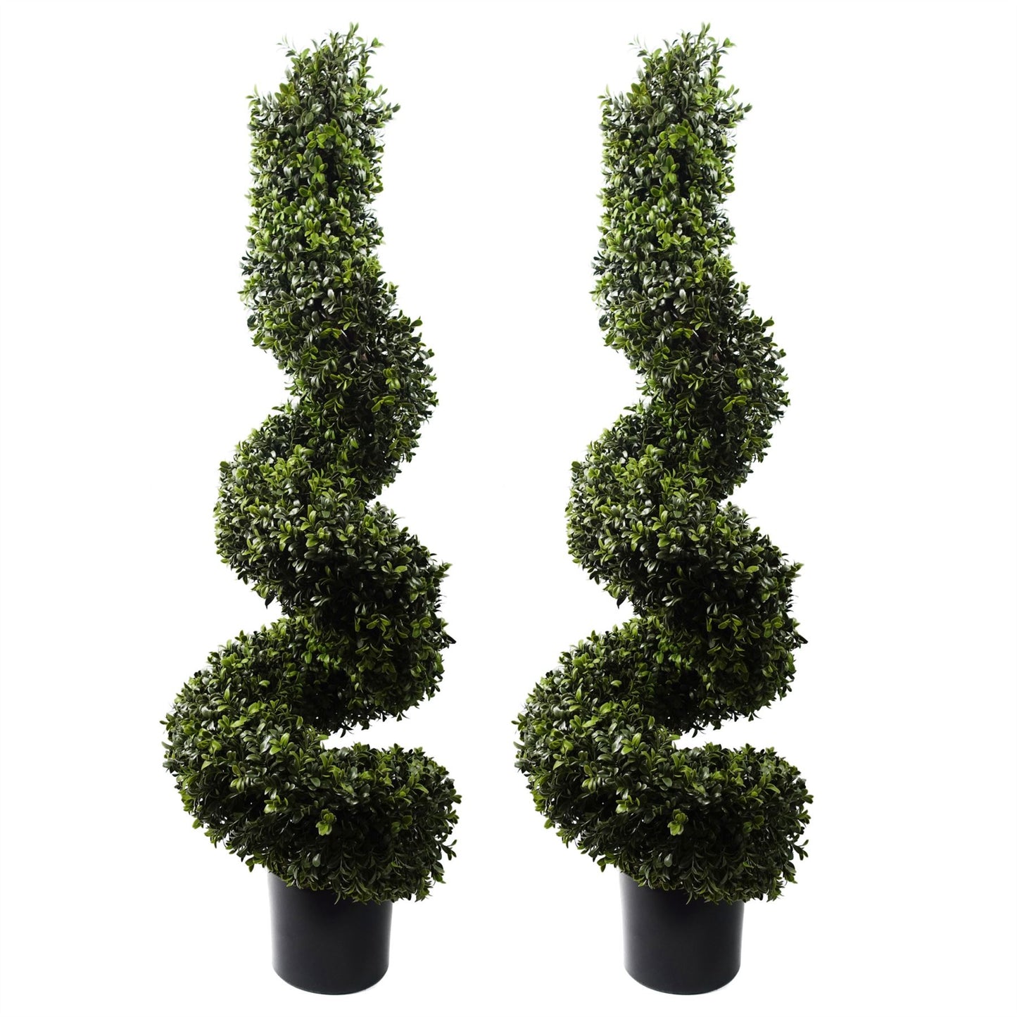 Artificial 120cm Pair of Spiral Boxwood Tree UV Resistant Outdoor