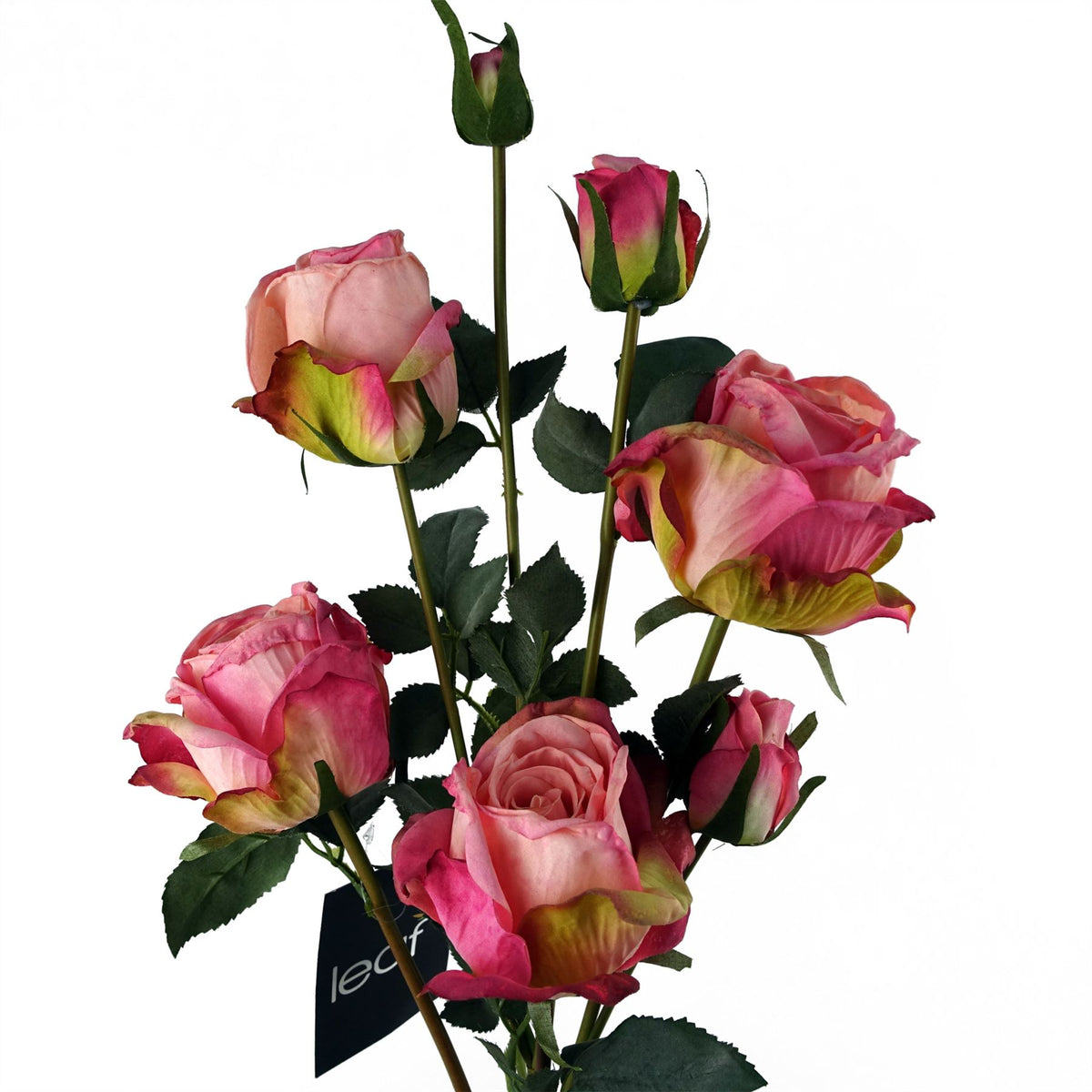 6 x 60cm Pink Rose Artificial Flower Sprays - 24 Flowers 18 Buds