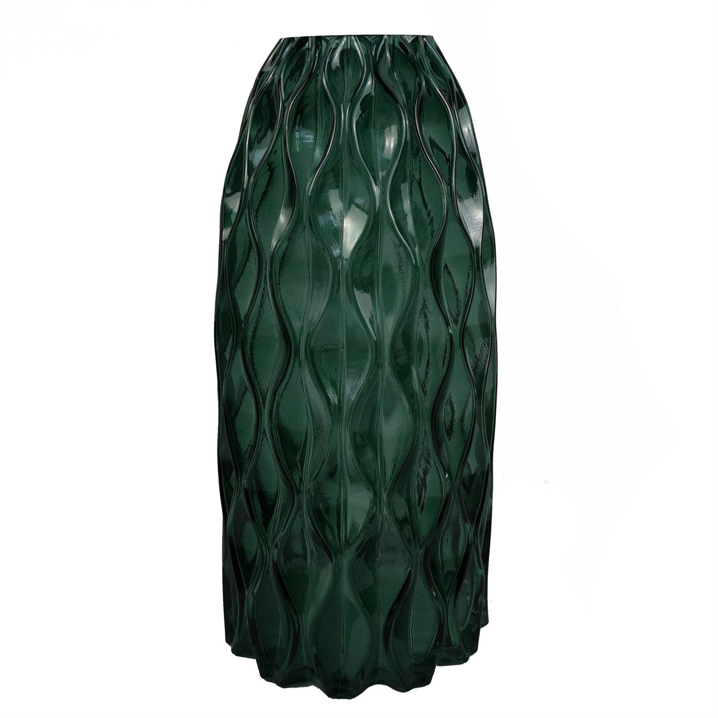 80cm Artificial Purple Larkspur and Berries Glass Vase