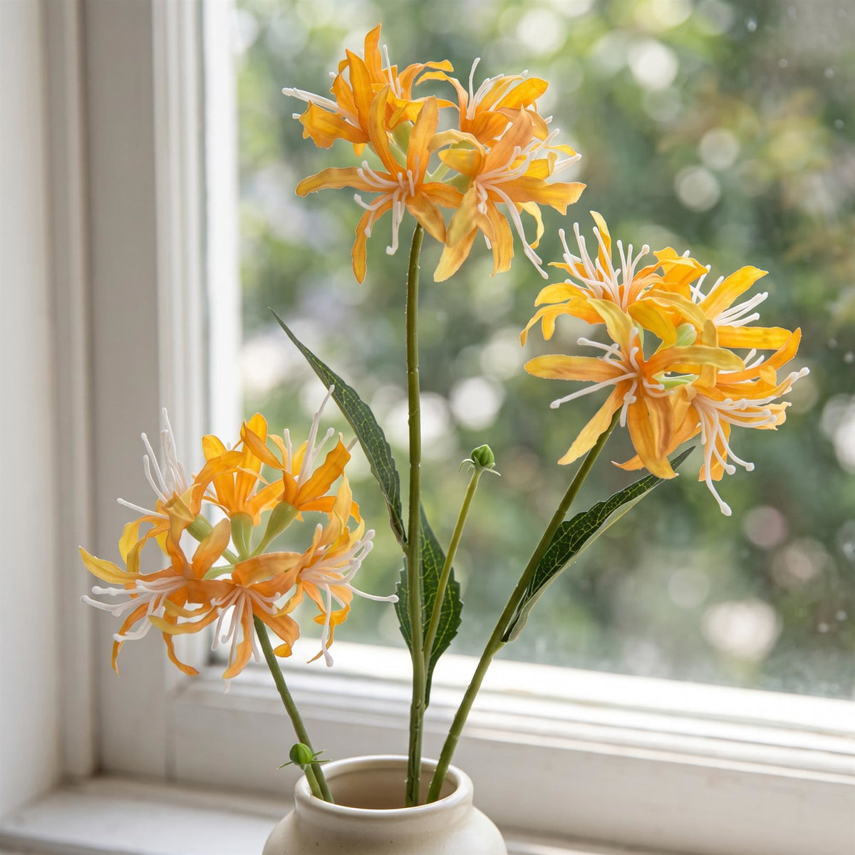Pack of 6 x 72cm Artificial Yellow Spider Lily Stems