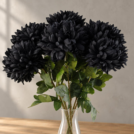 Pack of 6 x 75cm Extra Large Reflex Chrysanthemum - Black